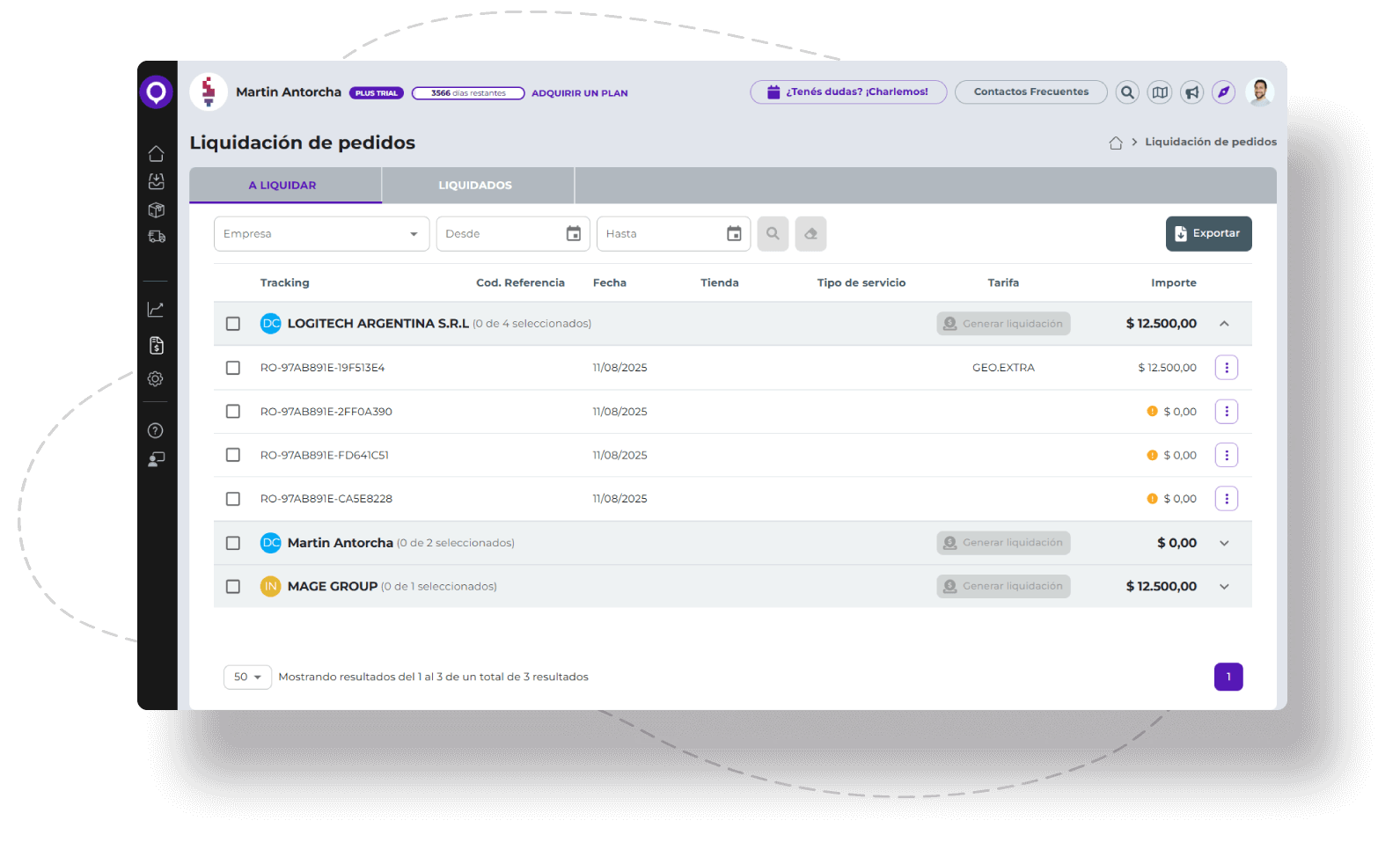 Liquidacion de clientes